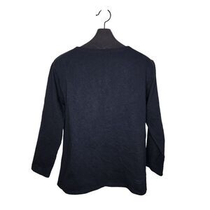Saint James Boat Neck Thick Cotton Pullover Shirt Top Womens Size M Black